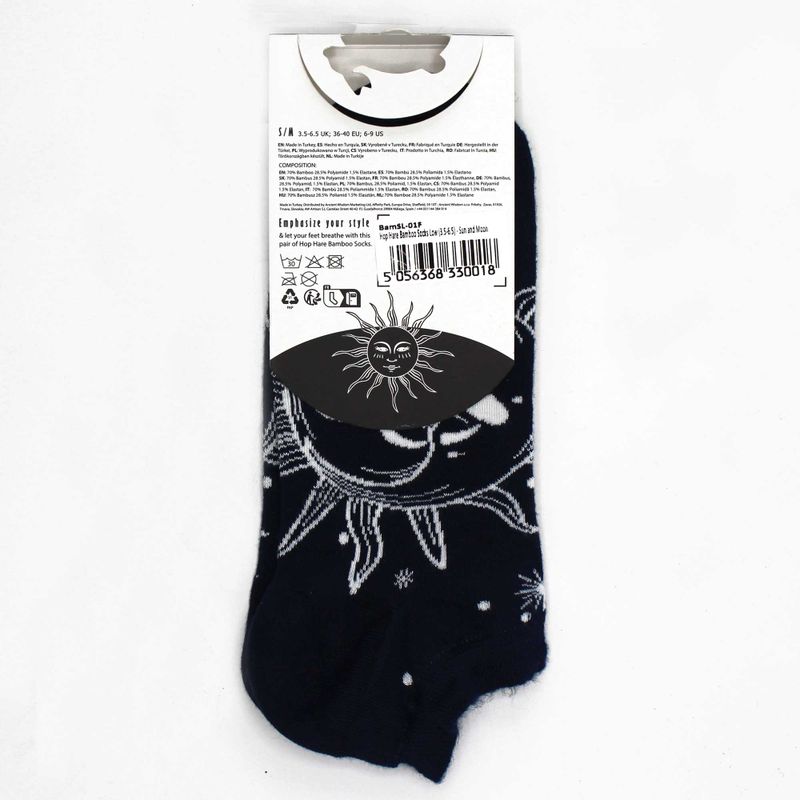 S/M Hop Hare Bambussocken niedrig (36–40) – Sonne und Mond