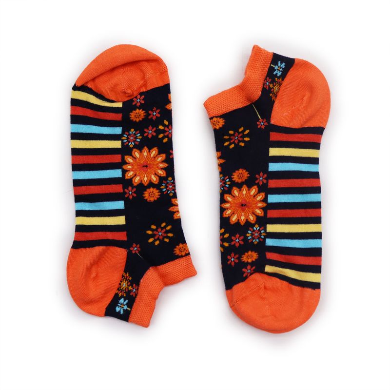 S/M Hop Hare Bambussocken niedrig (36–40) – Mandala-Blumen