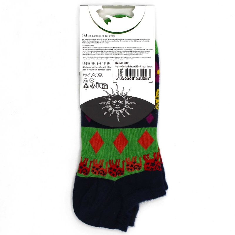 S/M Hop Hare Bambussocken niedrig (36–40) – Lucky Elephant