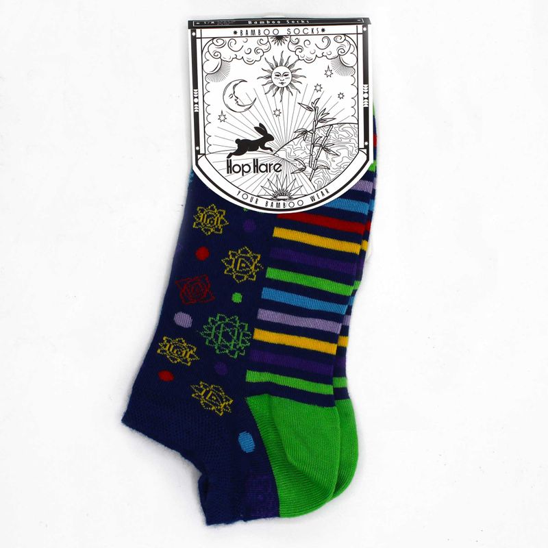 S/M Hop Hare Bambussocken niedrig (36–40) – 7 Chakra
