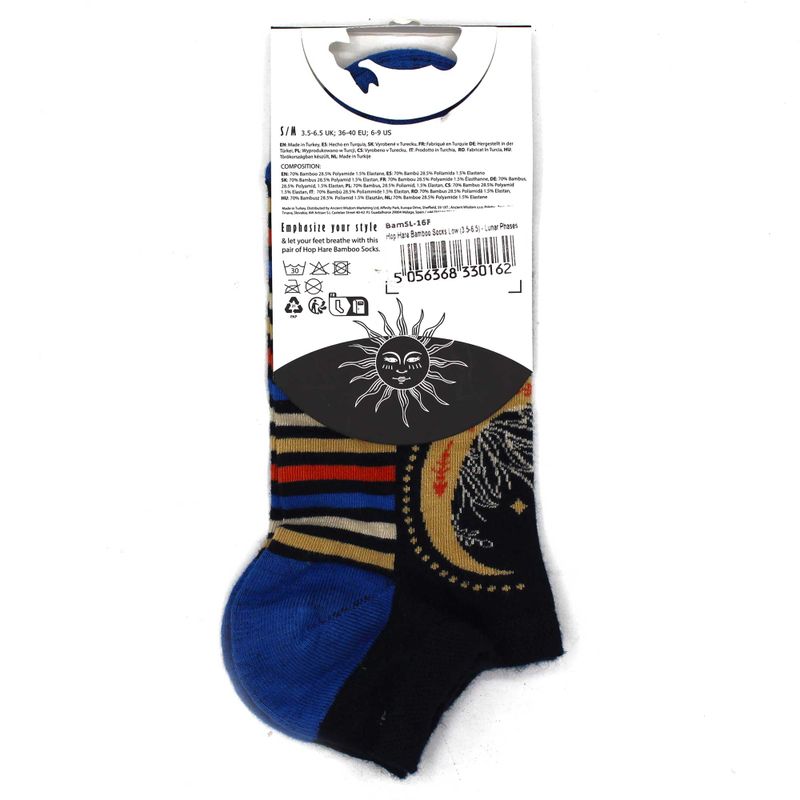 S/M Hop Hare Bambussocken niedrig (36–40) – Mondphasen