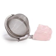 Teesieb aus rohem Kristall-Edelstein – Rosenquarz