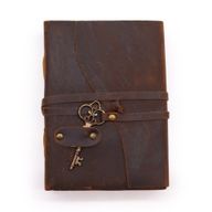 Geöltes Leder und Schlüssel – 200 Seiten mit Büttenrand – 13 x 18 cm