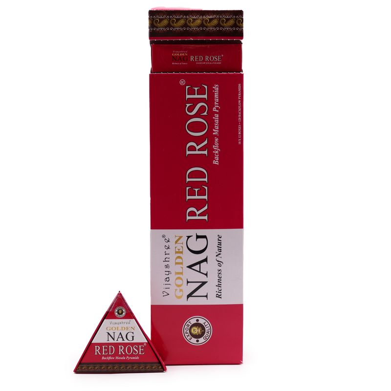 42 g Jumbo Golden Nag – Rote Rose Back Flow Räucherkegel