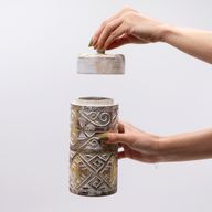 Weiß & Gold - Hoher Behälter für Kleinigkeiten