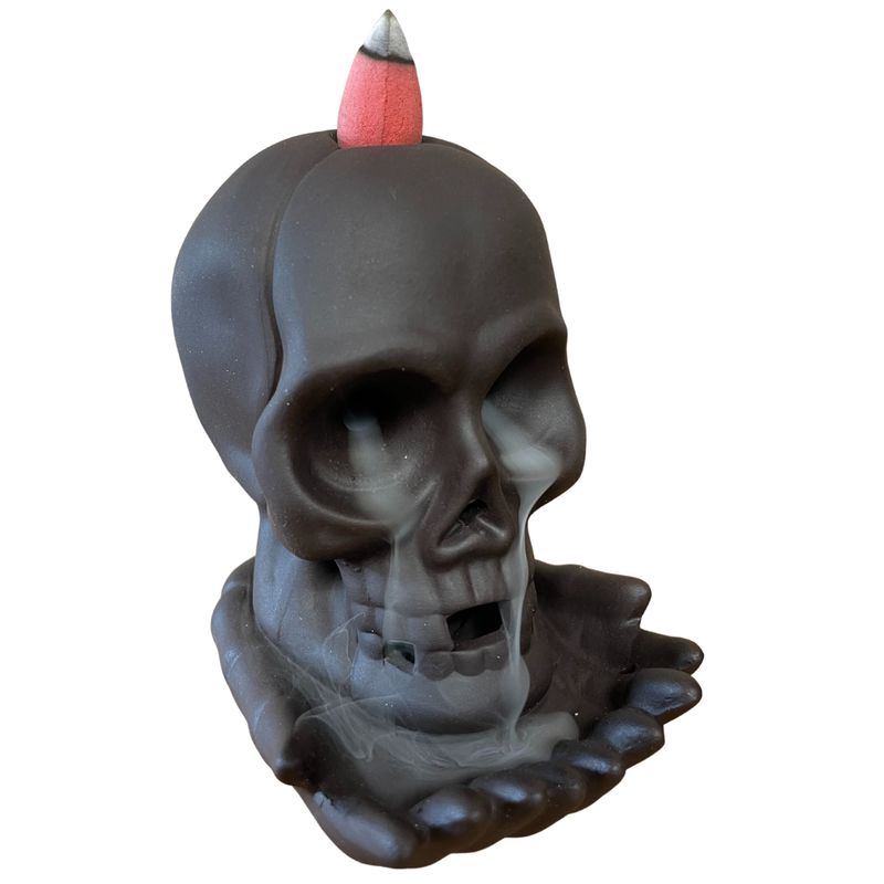 Rückfluss-Räuchergefäß – Weinender Totenkopf (mit Licht)