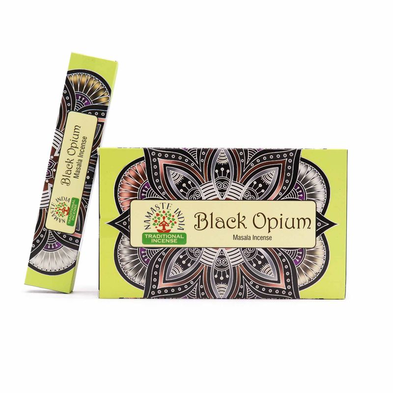 Namaste Mandala Masala Räucherstäbchen – Schwarzes Opium