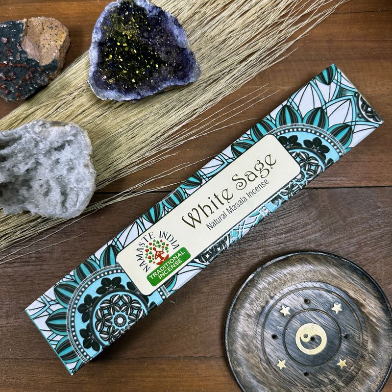 Namaste Mandala Masala Räucherstäbchen – Weißer Salbei