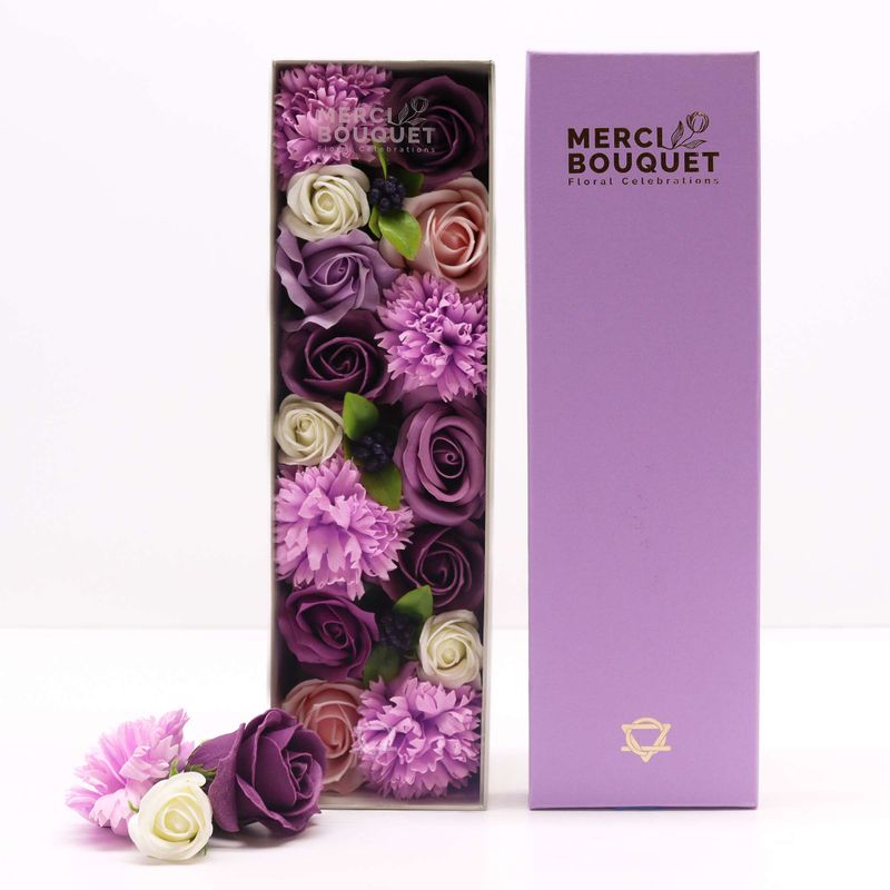 Lange Box – Lavendelrose und Nelke