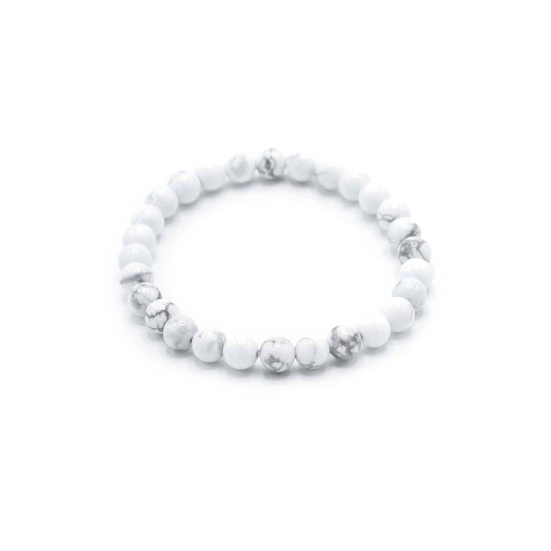 Edelstein-Manifestationen-Armband – Weißer Jaspis – Frieden