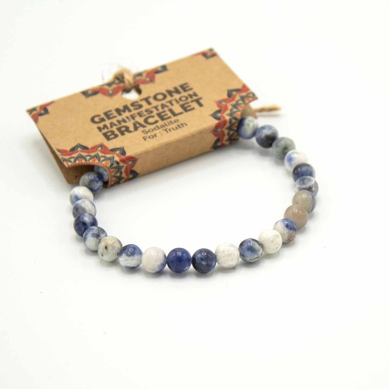 Edelstein-Manifestationen-Armband – Sodalith – Wahrheit