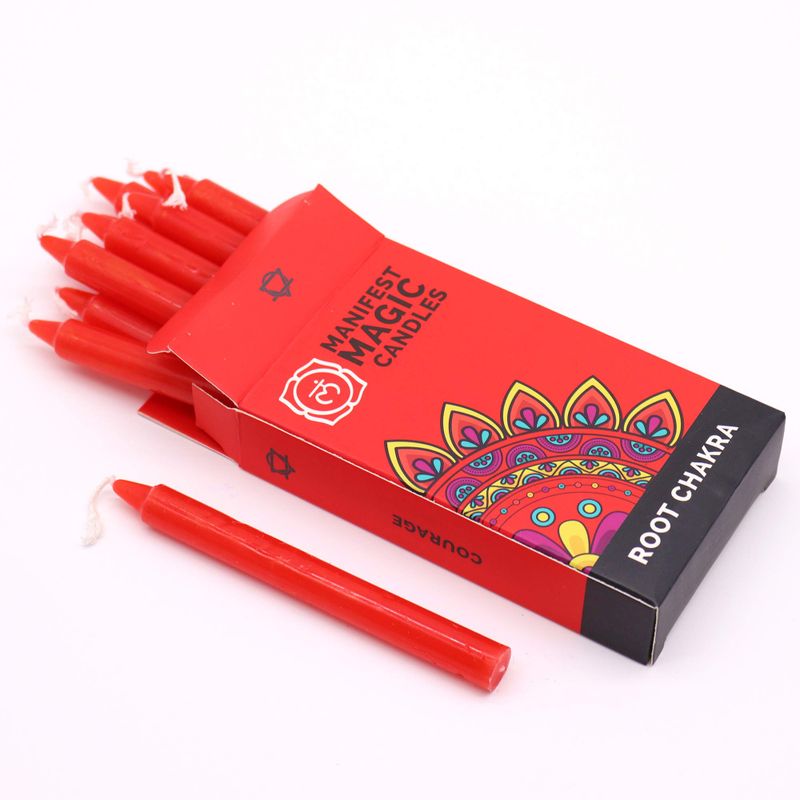 Manifest-Magiekerzen (12er-Pack) – Rot – Wurzelchakra