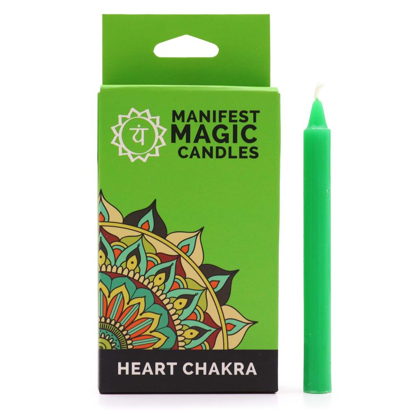 Manifest Magic Candles (12er-Pack) – Grün – Herzchakra