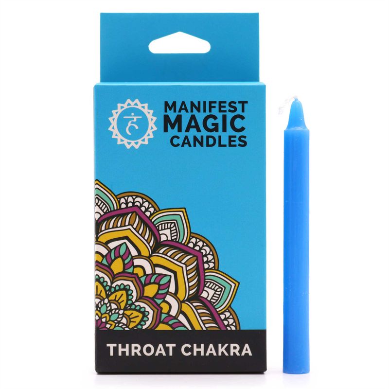 Manifest-Magiekerzen (12er-Pack) – Blau – Hals-Chakra