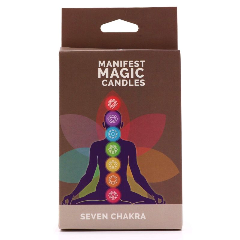 Sieben Chakra-Manifest-Kerzen (7er-Pack)