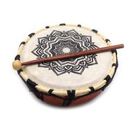 Schamanische Mandala-Trommel mit Stock – 20 cm