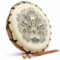 Hamsa-Schamanische Trommel mit zwei Stöcken – 30 cm