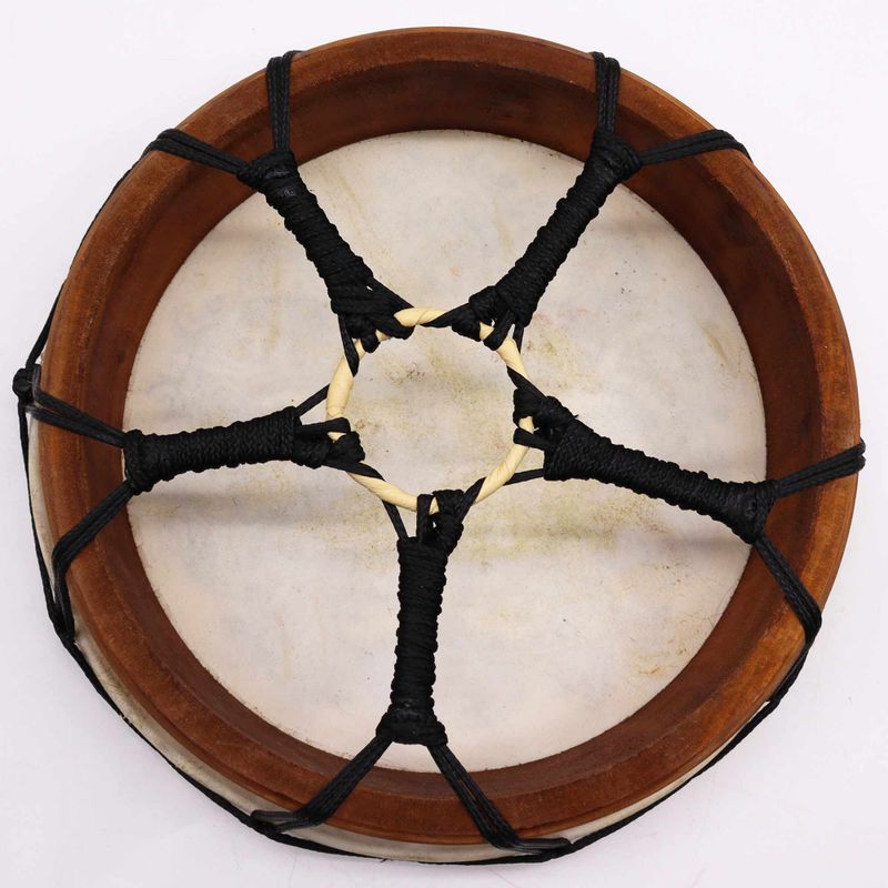 Hamsa-Schamanische Trommel mit zwei Stöcken – 30 cm