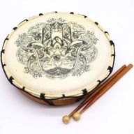 Hamsa-Schamanische Trommel mit zwei Stöcken – 30 cm