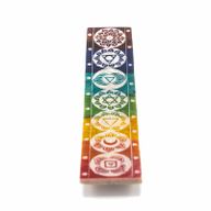 Sieben-Chakra-Räucherstäbchenhalter aus Speckstein – 26 x 5 cm