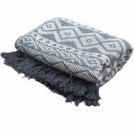 Boho-Komfortüberwürfe – 125 x 150 cm  – grau geometrisch