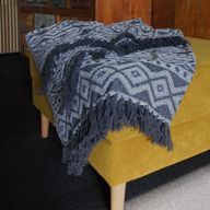 Boho-Komfortüberwürfe – 125 x 150 cm  – grau geometrisch