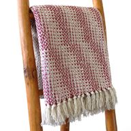 Boho Comfort-Überwürfe – 125 x 150 cm  – Rubinrot, zweifarbig