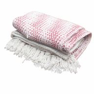 Boho Comfort-Überwürfe – 125 x 150 cm  – Rubinrot, zweifarbig