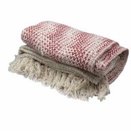 Boho Comfort-Überwürfe – 125 x 150 cm  – Rubinrot, zweifarbig