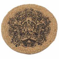 Natürliches Tischset – Jute – Hamsa-Druck