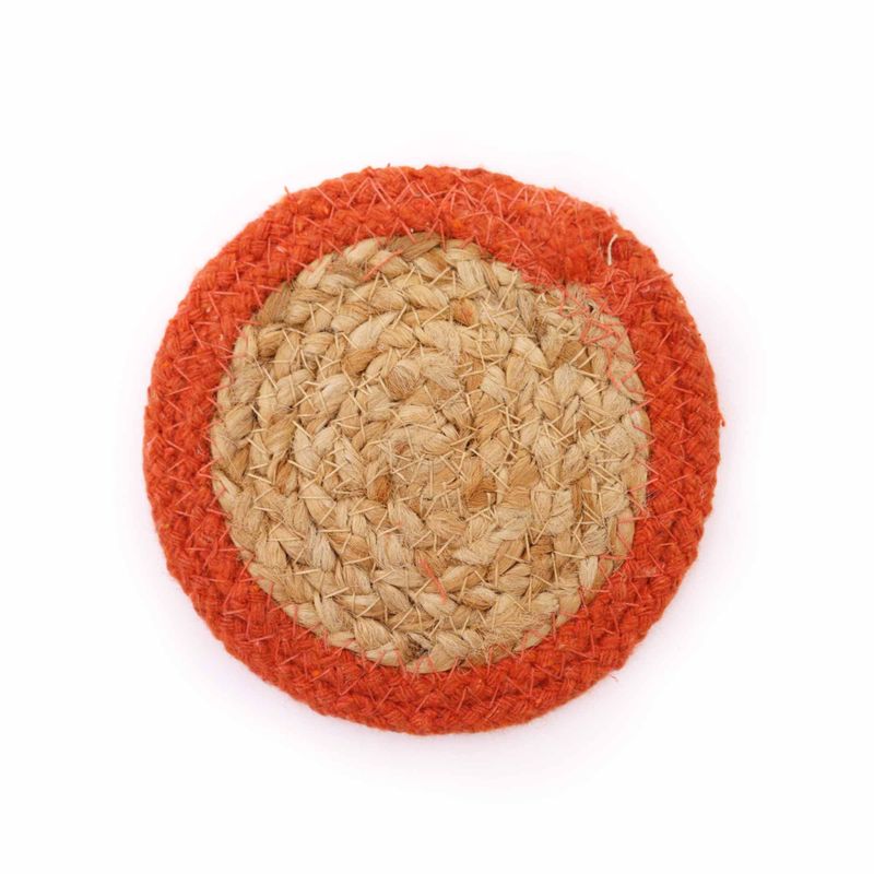Naturuntersetzer - Jute & Baumwolle 10cm (6er-Set) Gemischte Farben im Set