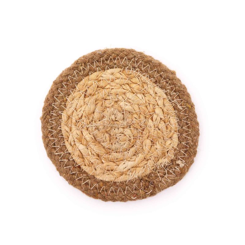 Naturuntersetzer - Jute & Baumwolle 10cm (6er-Set) Gemischte Farben im Set