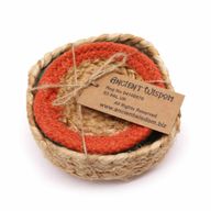 Naturuntersetzer - Jute & Baumwolle 10cm (6er-Set) Gemischte Farben im Set