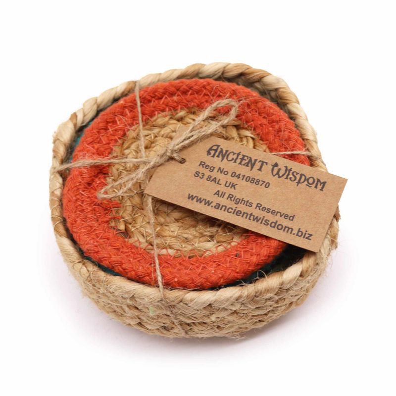 Naturuntersetzer - Jute & Baumwolle 10cm (6er-Set) Gemischte Farben im Set