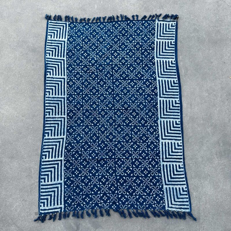 Handgefertigter Indigo-Überwurf - 170x120cm - Kasba-Fliesen