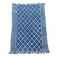 Handgefertigter Indigo-Überwurf - 170x120cm - Mitternachtsheerak