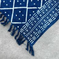 Handgefertigter Indigo-Überwurf - 170x120cm - Mitternachtsheerak