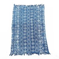 Handgefertigter Indigo-Überwurf - 170x120cm - Desi-Streifen