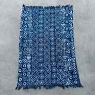 Handgefertigter Indigo-Überwurf - 170x120cm - Desi-Streifen