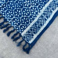 Handgefertigter Indigo-Läufer - 170x60cm - Madjid-Kacheln