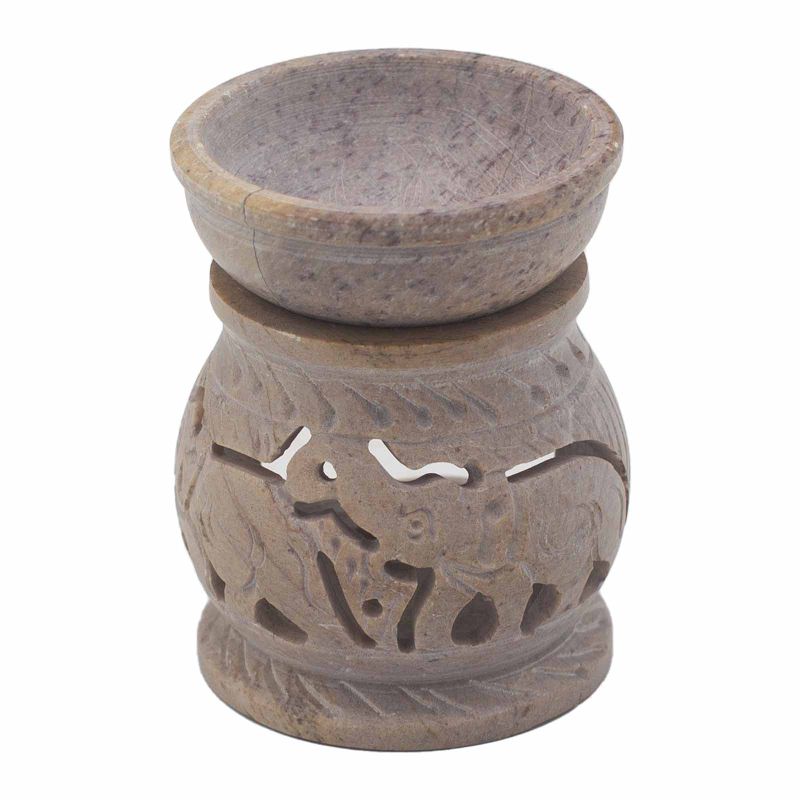 Kleiner Speckstein-Ölbrenner 8 cm – Elefant