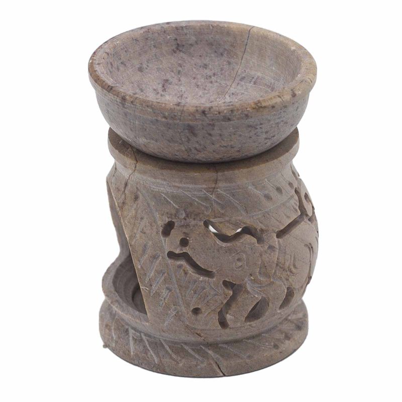 Kleiner Speckstein-Ölbrenner 8 cm – Elefant