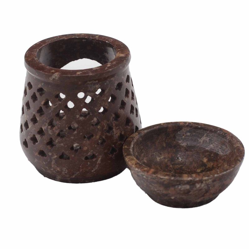 Kleiner Speckstein-Ölbrenner 8 cm – Klassisch