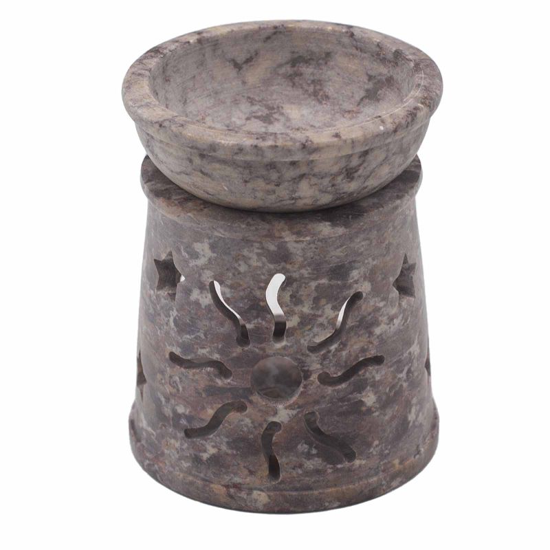 Kleiner Ölbrenner aus Speckstein, 8 cm – Sonne und Sterne
