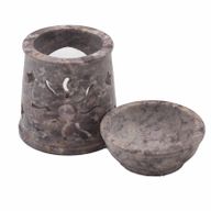 Kleiner Ölbrenner aus Speckstein, 8 cm – Sonne und Sterne