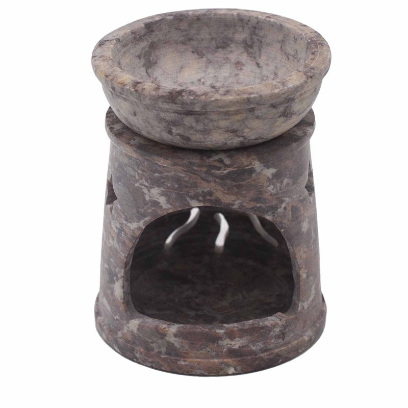 Kleiner Ölbrenner aus Speckstein, 8 cm – Sonne und Sterne