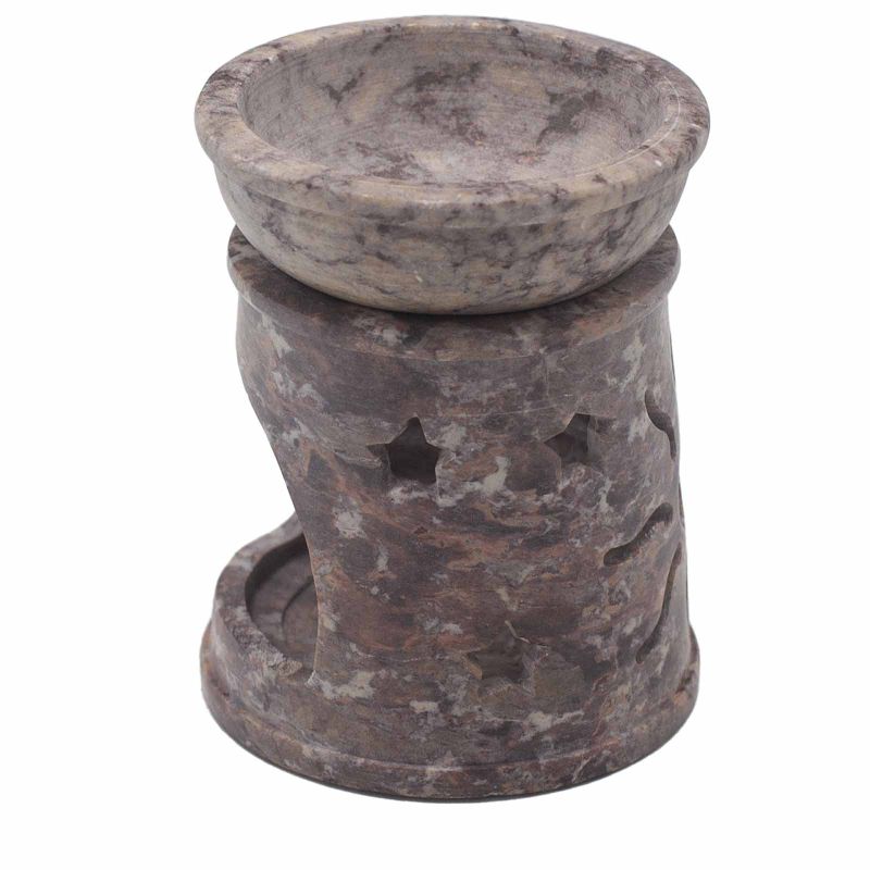 Kleiner Ölbrenner aus Speckstein, 8 cm – Sonne und Sterne