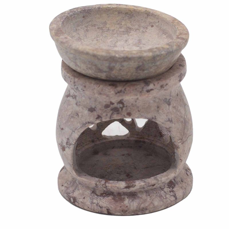 Kleiner Speckstein-Ölbrenner 8 cm – Drei-Mond-Pentagon