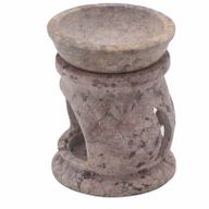 Kleiner Speckstein-Ölbrenner 8 cm – Drei-Mond-Pentagon