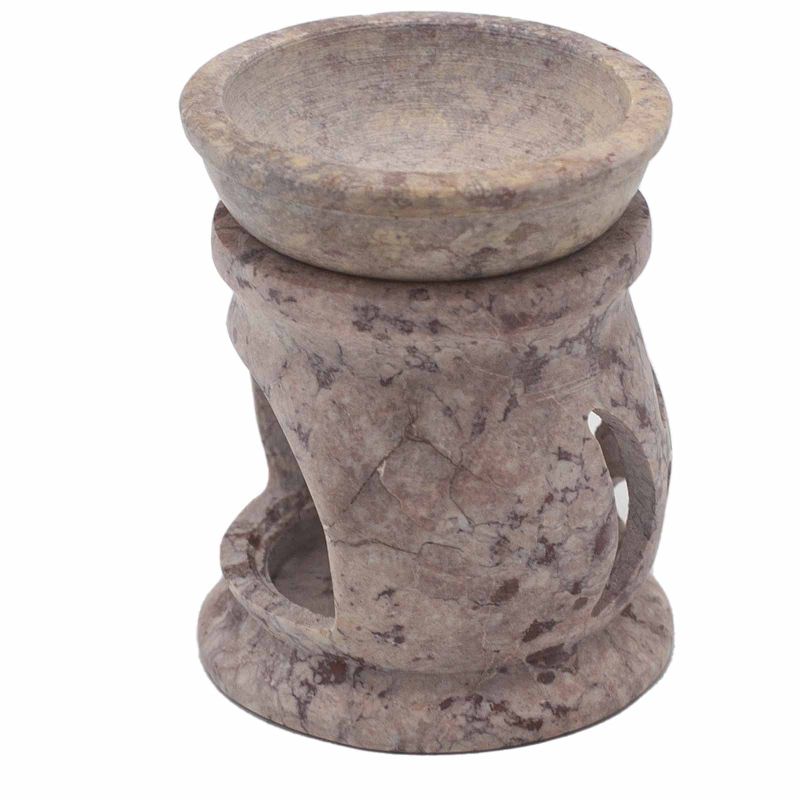 Kleiner Speckstein-Ölbrenner 8 cm – Drei-Mond-Pentagon